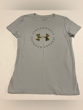 Under Armour Women's XS Performance Outdoor Camo Logo Grey T-Shirt